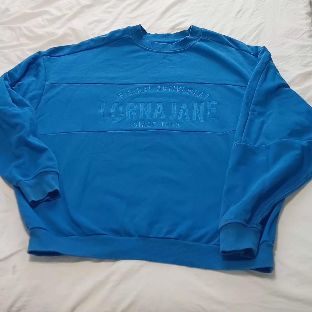 Lorna Jane Blue Women's Crewneck Sweatshirt XL